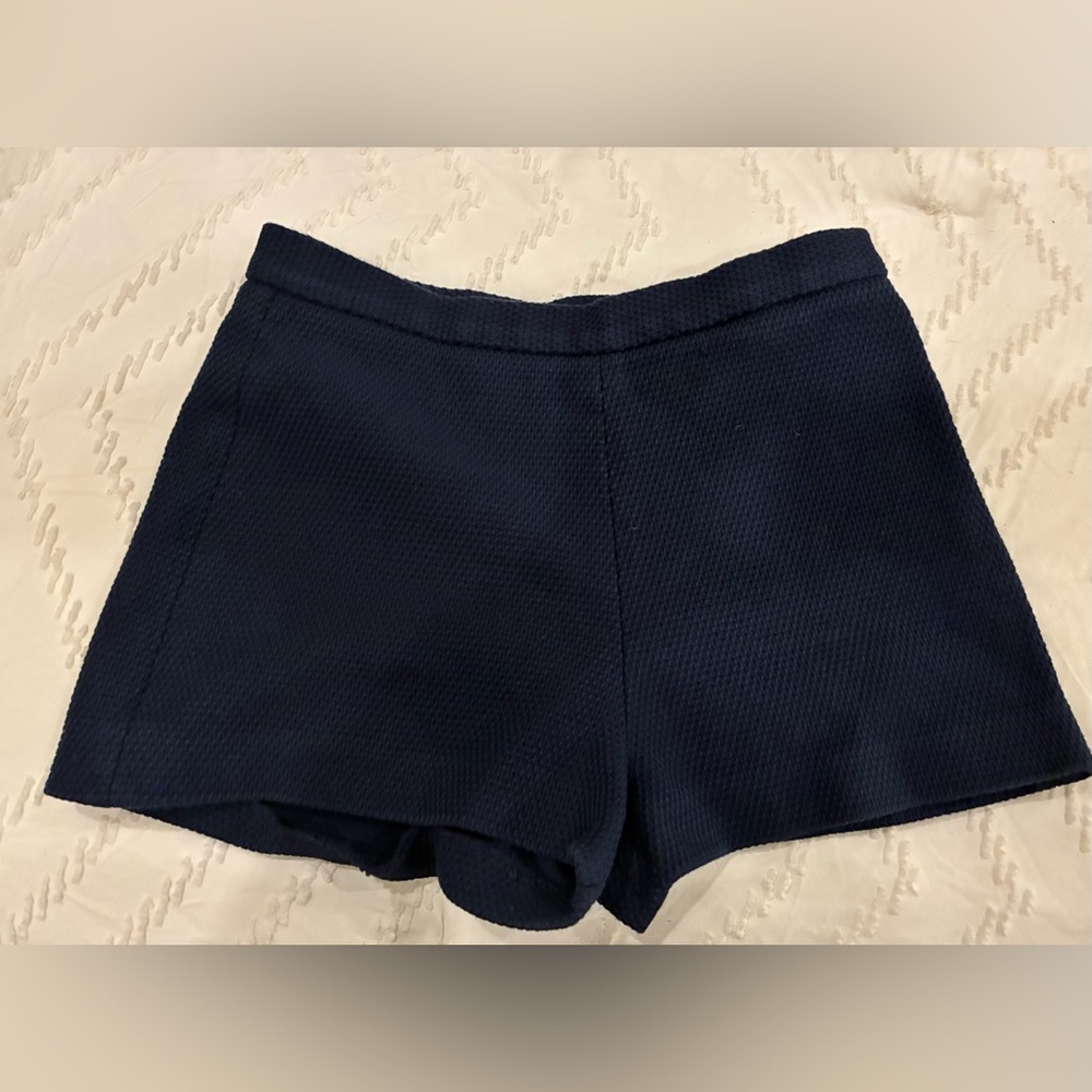 Zara Trafaluc Collection Women Dress Shorts Size M Blue Knit flat front